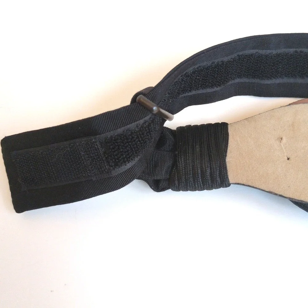 Vtg Carolyn Tanner Designs Belt Black Gold Medallion Statement 33in